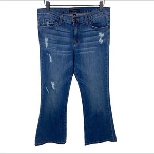 Flying Monkey Distressed Cropped Flare Jeans Mid Rise 28